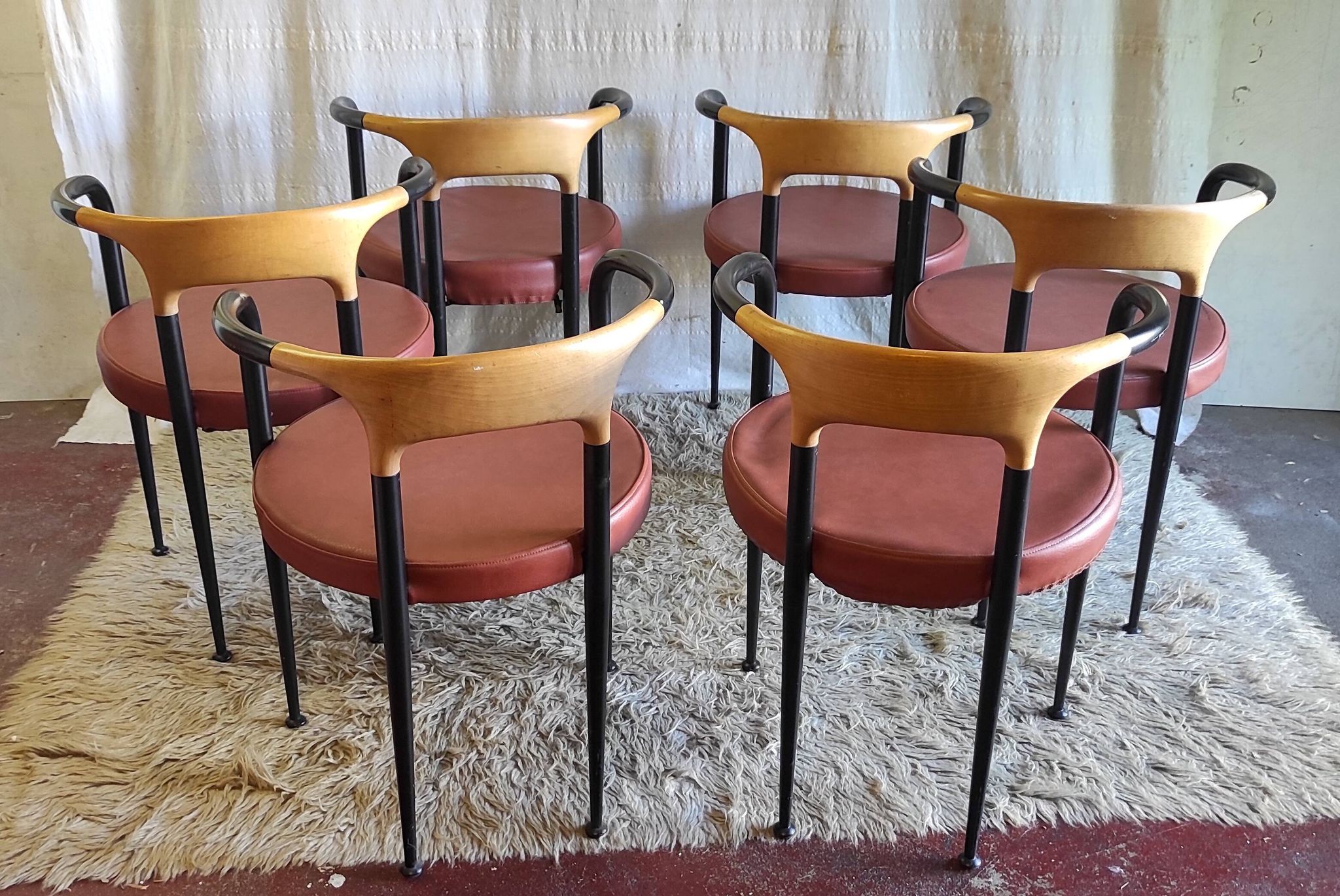 Set of 6 designer chairs, Boléro model, by Archirivolto - 80s/90s
