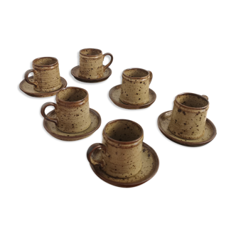 Set de 6 tasses expresso en grés rocaille modele japon