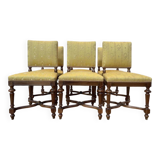 Suite de 6 chaises Napoléon III en noyer et tissu