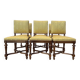 Suite de 6 chaises Napoléon III en noyer et tissu