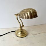 1950s brass "shell" desk lamp, vintage lighting