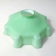 Old pendant lamp opaline glass chandelier vintage mint green lampshade