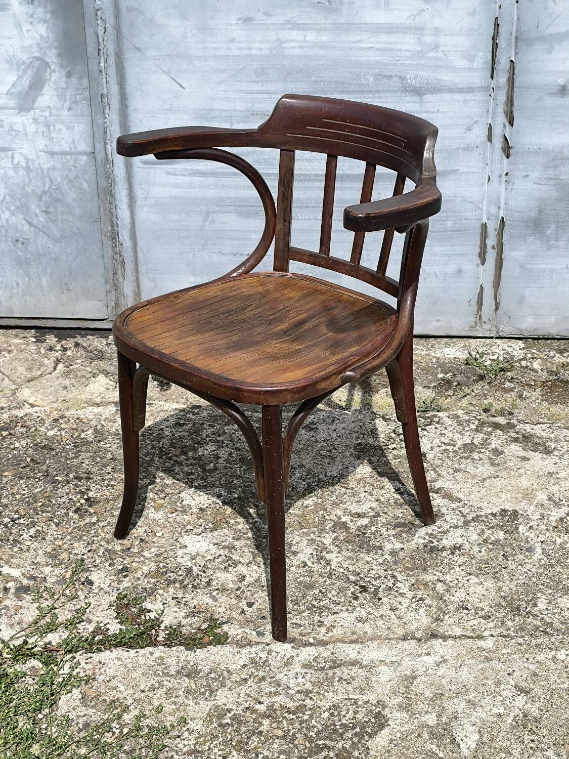 Authentic vintage Baumann turned wood armchair