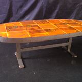 1960s industrial ceramic and steel coffee table !!!