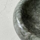 Round Italian ashtray made of hand-carved and polished green marble.