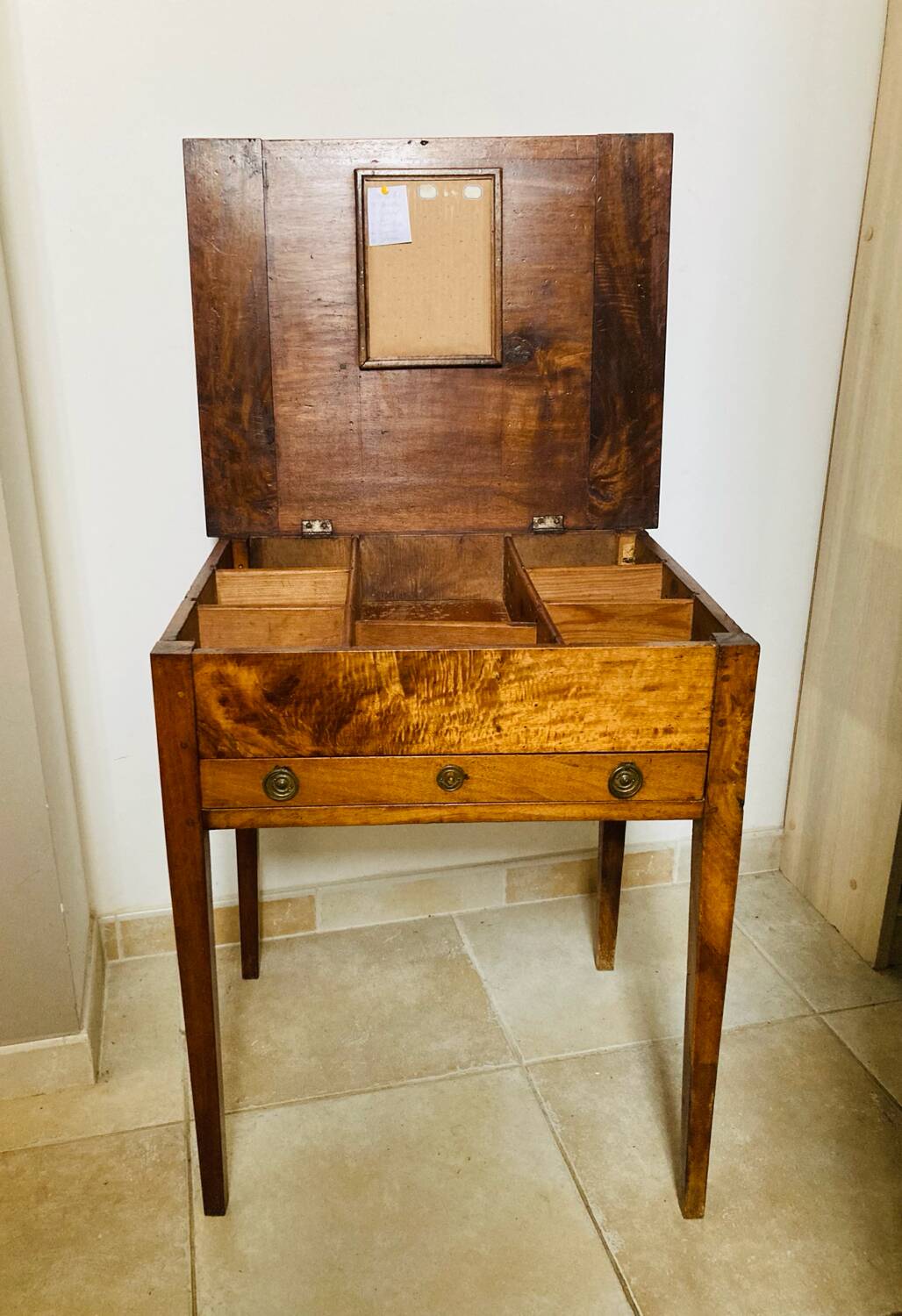 19th century walnut pegged currency exchange office