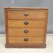 Petite commode Chêne Orme Acajou début XXème