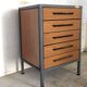 Commode industrielle en métal et bois