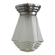 French 1920's-1940's art deco milk glass skyscraper tiered light fixture 3995