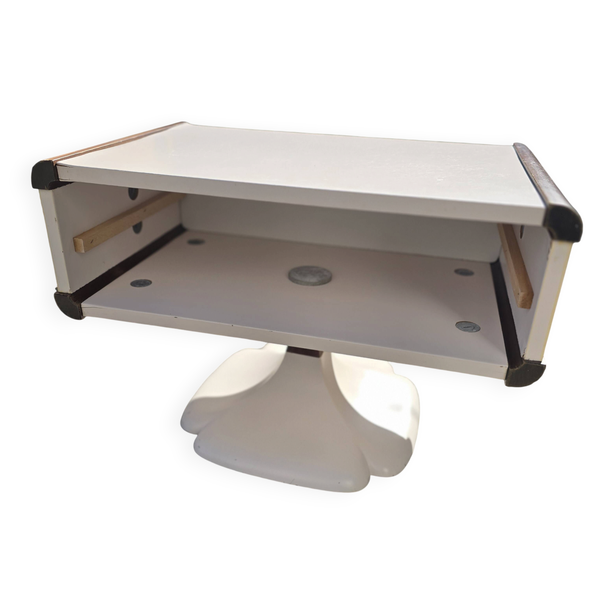 Vintage Gautier bedside table tulip base – 1970s Space Age