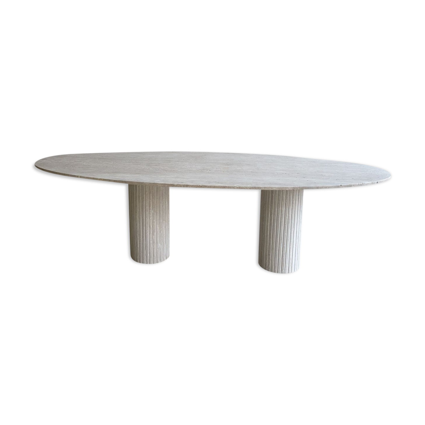 Calypso oval dining table 220x100 natural travertine