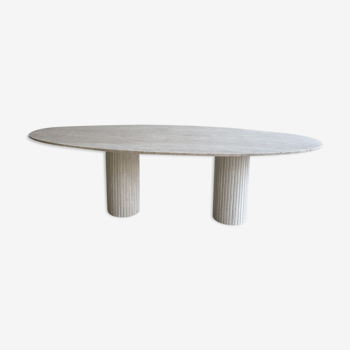 Calypso oval dining table 220x100 natural travertine