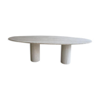 Calypso oval dining table 220x100 natural travertine