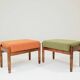 Tabouret scandinave orange/ vert bouclé lot de 2 