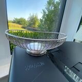 Vintage basket from De Uberti Italy in silver metal