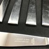 Box of 6 English silver metal knives