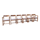 Set of six brutalist dining chairs in pine