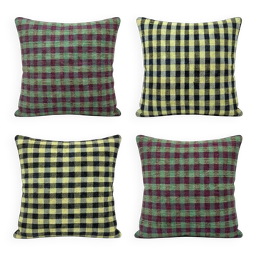 Set of 4 vintage kilim cushion covers 41x41 cm