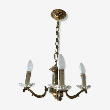 Lustre bronze doré 4 feux