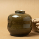 vase émail vert craquelé signé kiseto vintage 1970