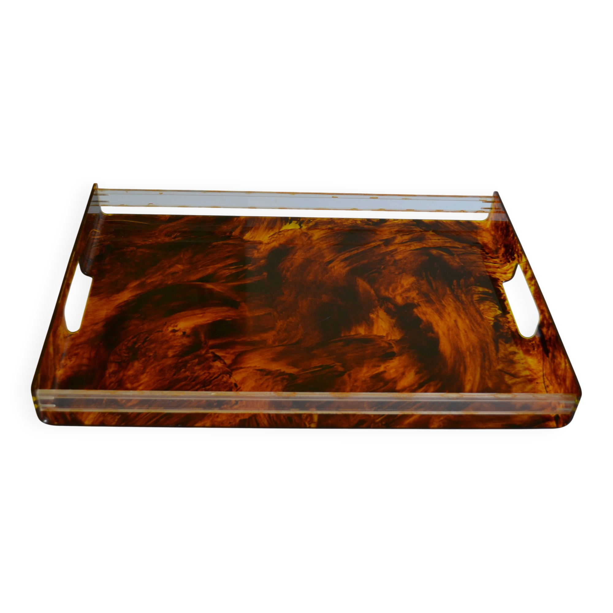 Acrylic plateau with tortoiseshell pattern Jansen Mercier Willy Rizzo