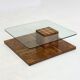 Table basse vintage de Smania en bois de ronce