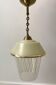 Glass pendant lamp and yellow patterns / glasses 50s-60s