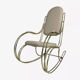 60s rocking chair in brass and ecru faux leather