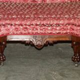 Canapé bibliothécaire victorien en acajou sculpté avec lions