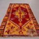 Turkish oushak rug 140x77 cm vintage carpet