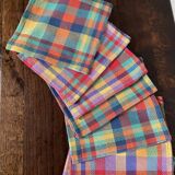Set of 8 madras cotton napkins