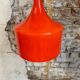 Vintage orange opaline glass pendant light, 1970s