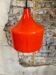 Suspension vintage en verre opalin orange, 1970s