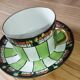 Antique cup and two saucers – Art Deco geometric design