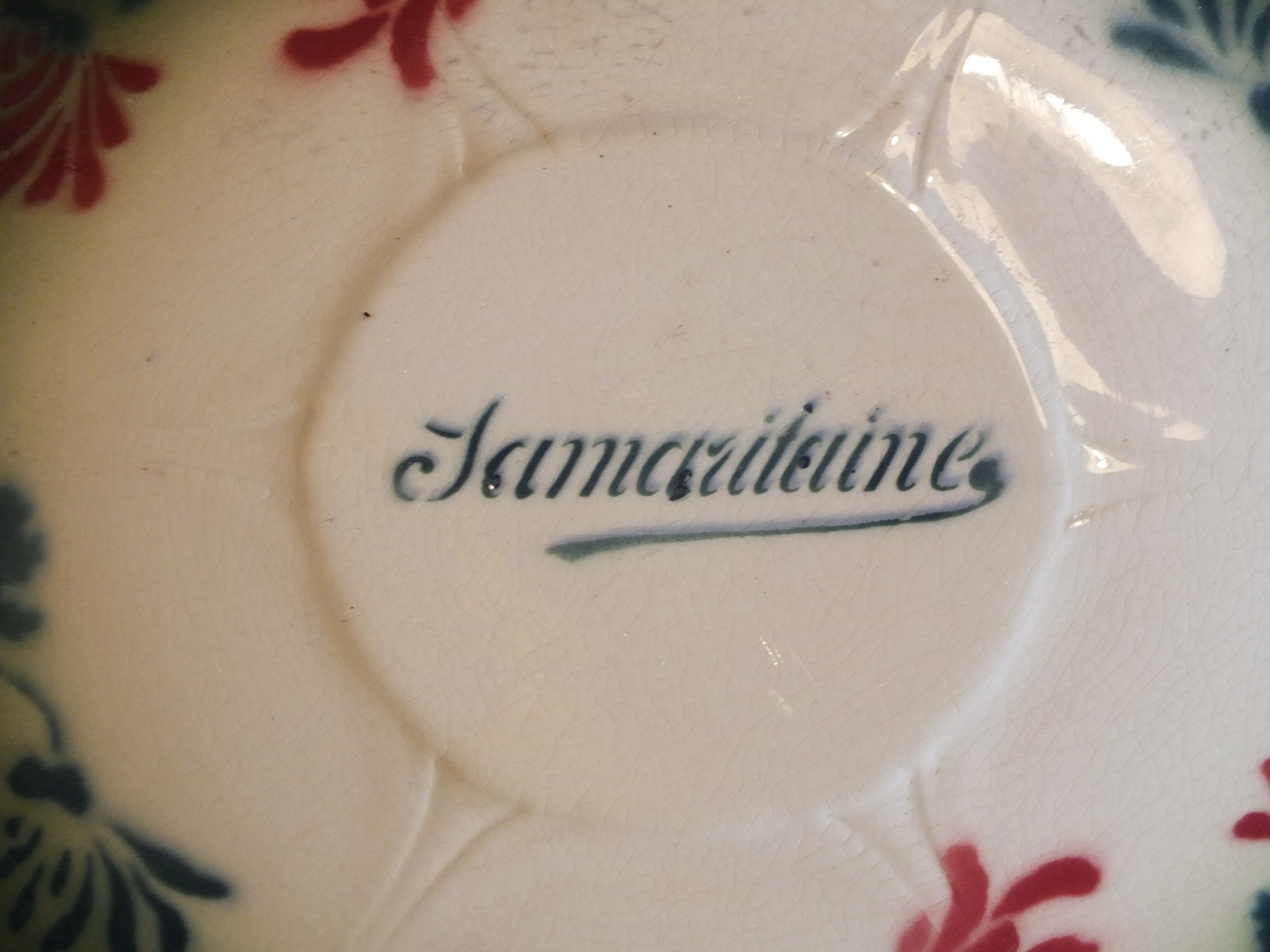 Assiette publicitaire Longwy pour les magasins La Samaritaine