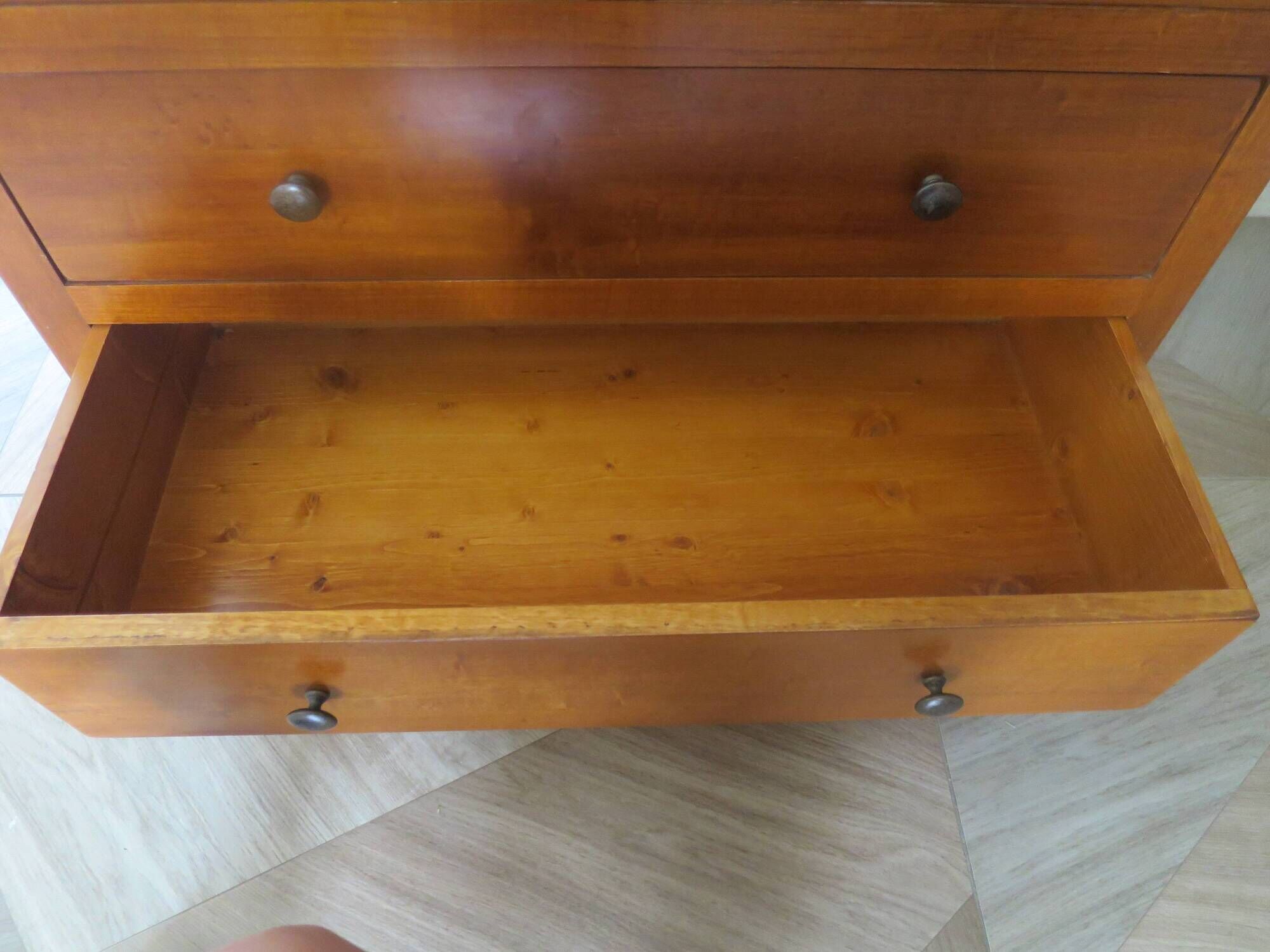 Vintage commode secretary dressing table sliding top 7 drawers cherry wood