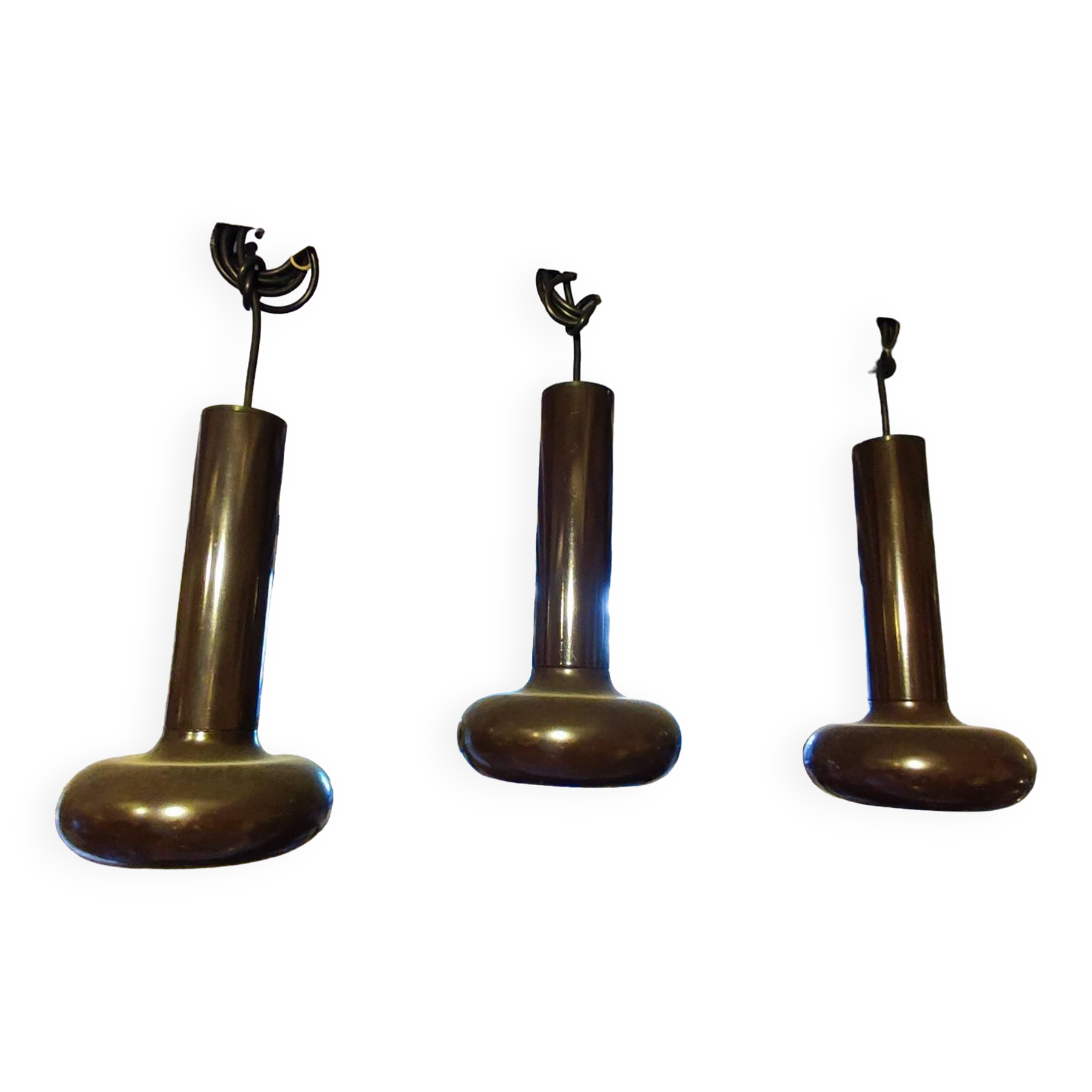 Space age, 3 brown Lita pendant lights