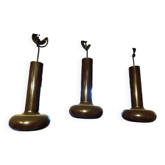 Space age, 3 brown Lita pendant lights