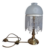 Art Nouveau lamp with blown glass pendants, early 20th century.