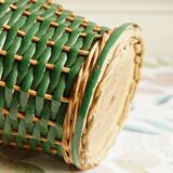 Cache-pot en rotin naturel & peint
