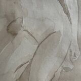 Signed watercolour monochrome painting "Hammam" of a female portrait.