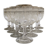footed glasses 12 cm foliage engraving
