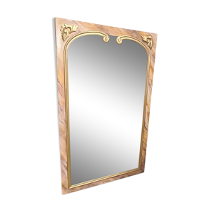 miroir bois faux marbre,