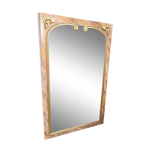 Miroir bois faux marbre, 134x80
