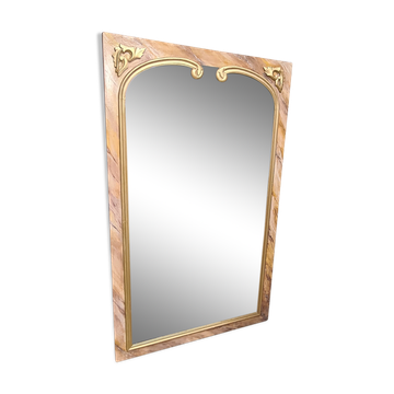 Mirror wood faux marble, 134x80 mercury glass