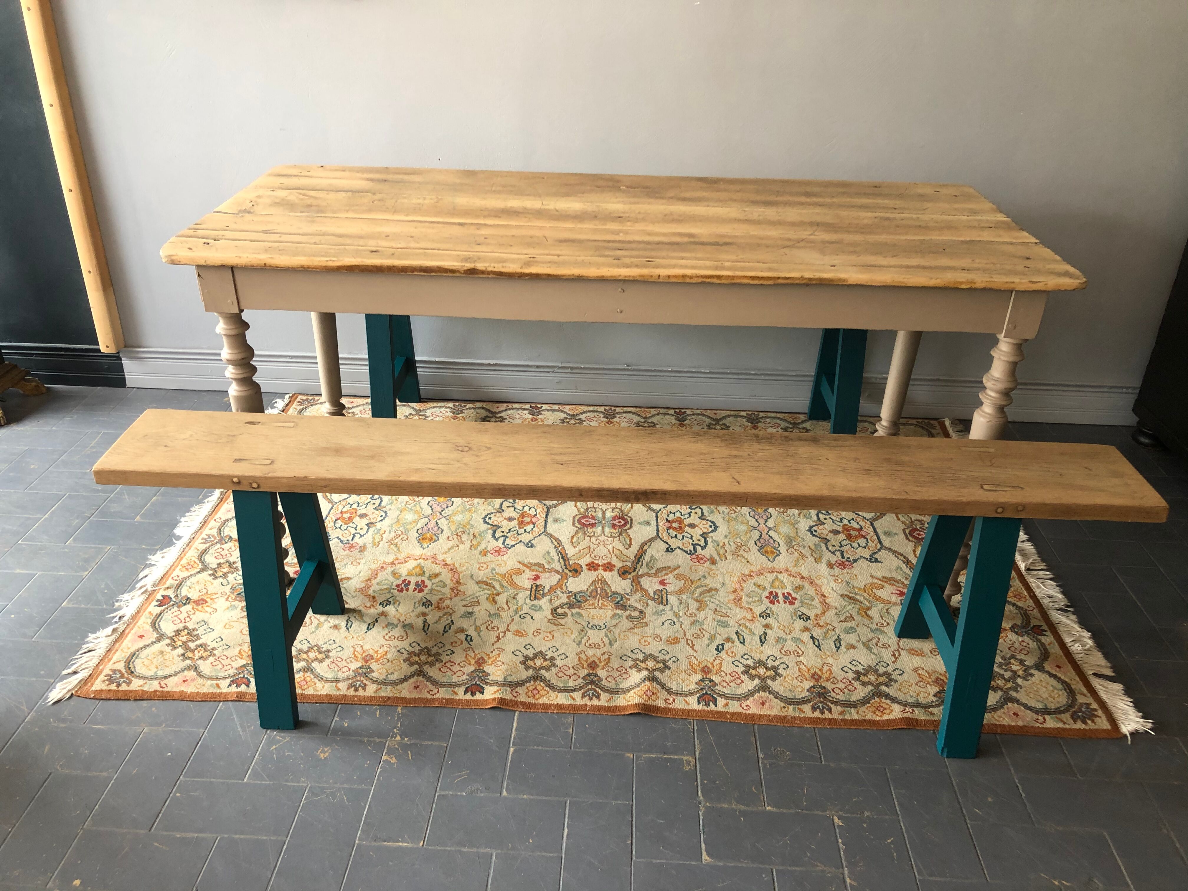 2 old farm benches