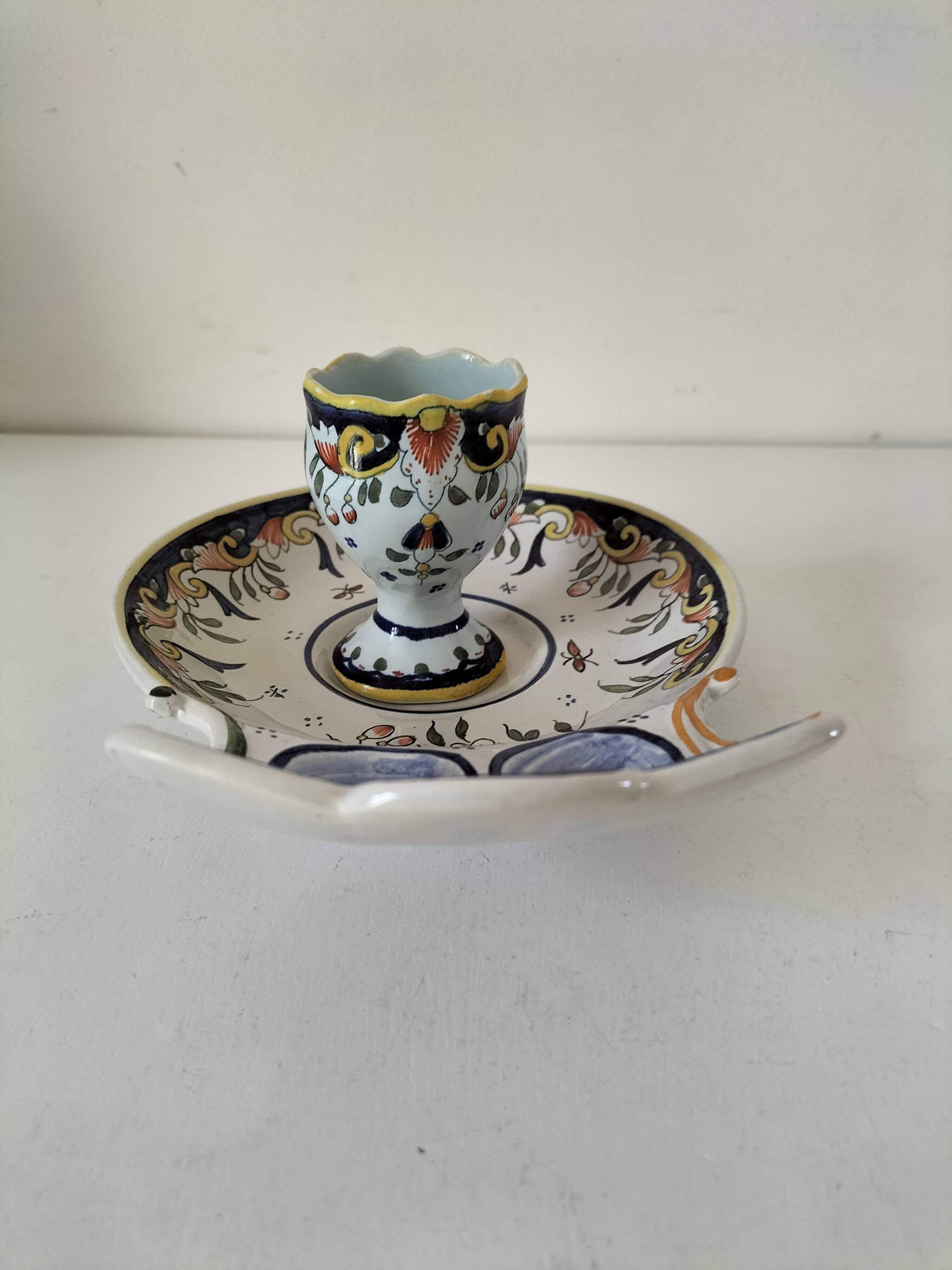 Geo Martel egg service Desvres no. 1687 – Lambrequin decoration