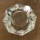Glass table candle holder or crystal cast faceted diamond shape