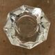 Glass table candle holder or crystal cast faceted diamond shape