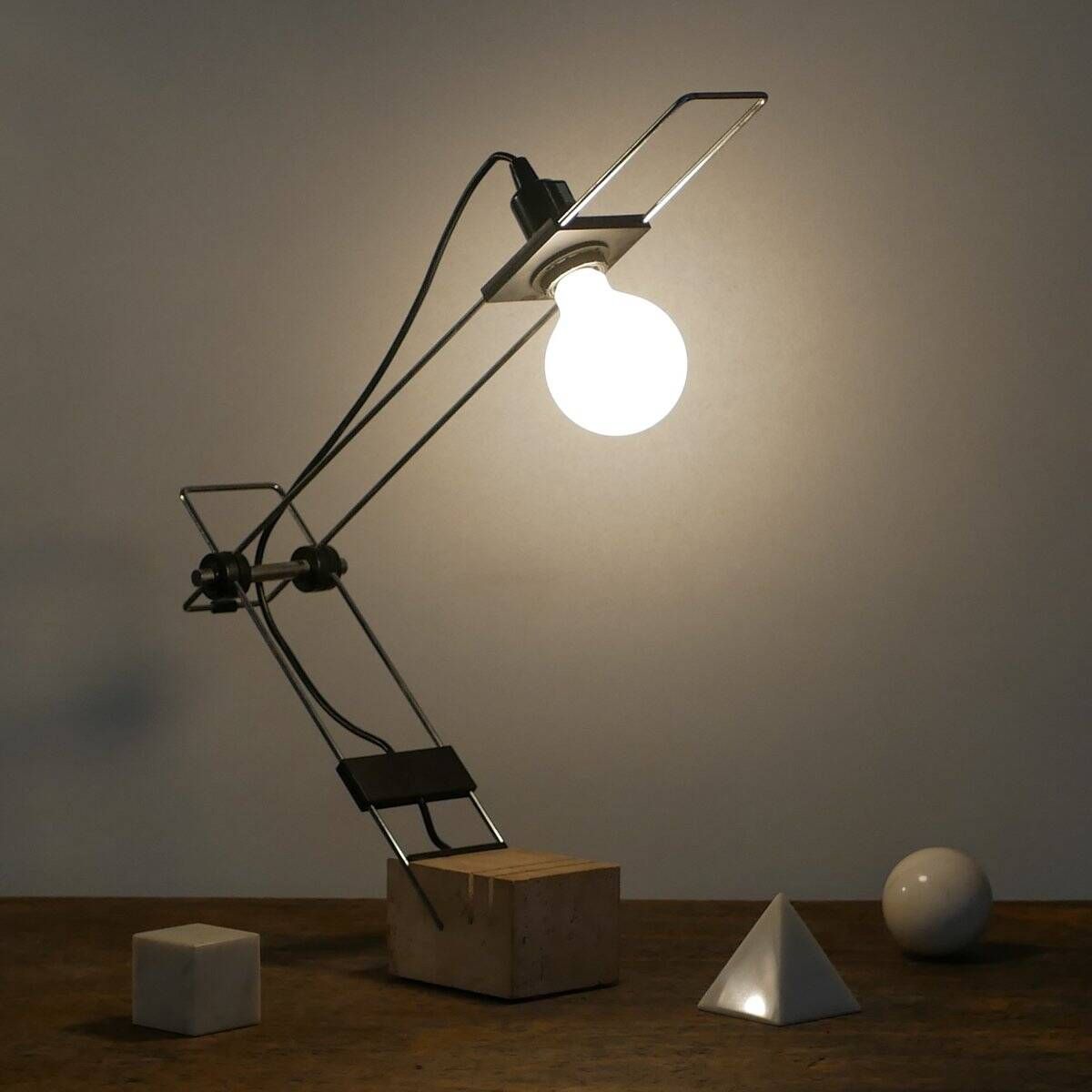 Brutalist lamp in travertine, Italy, 1970s